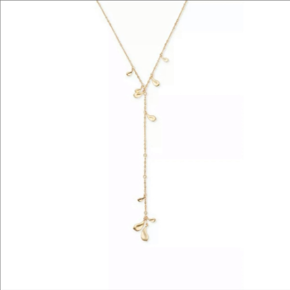 NWT KENDRA SCOTT Gold Quincy Y Necklace - Picture 2 of 4